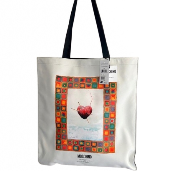 Moschino Couture Heart of Wool Leather Tote NWT - Picture 5 of 10